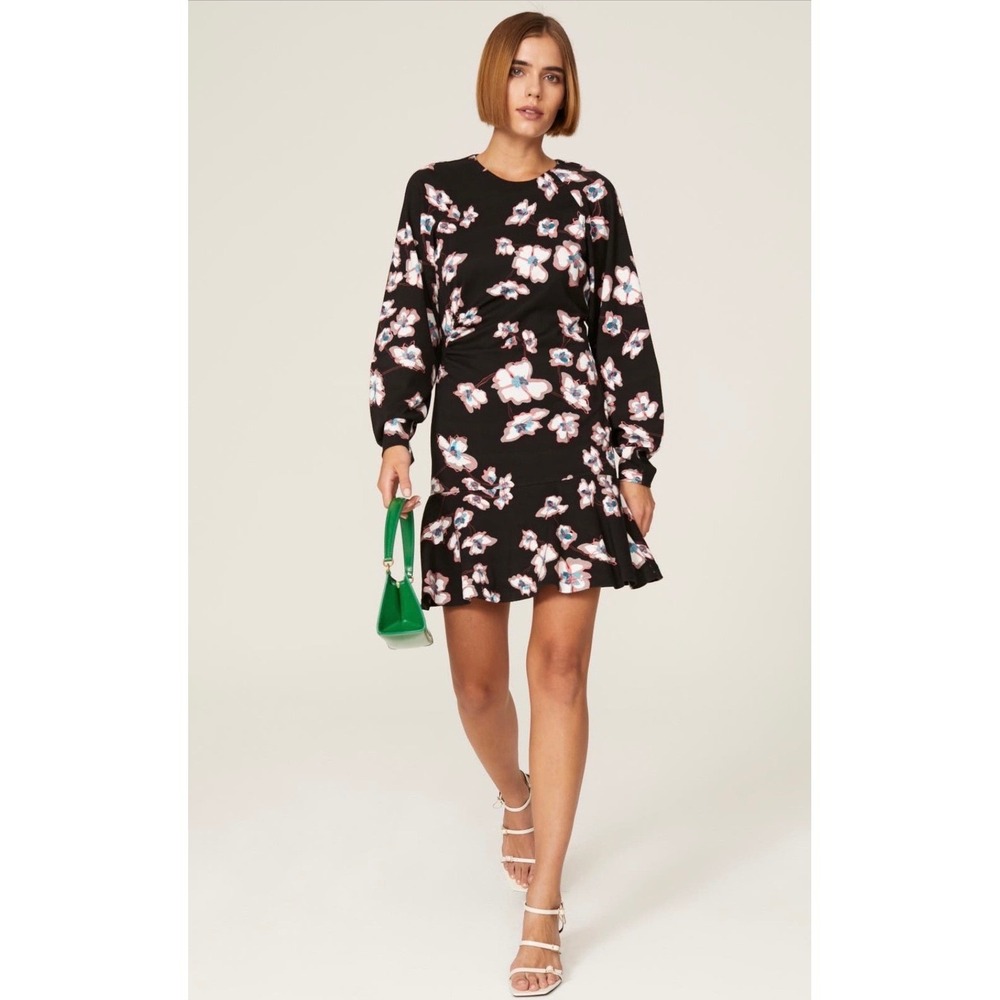 Tanya Taylor Black Floral Noemie Dress Size 2 piling on dress-please look at pic